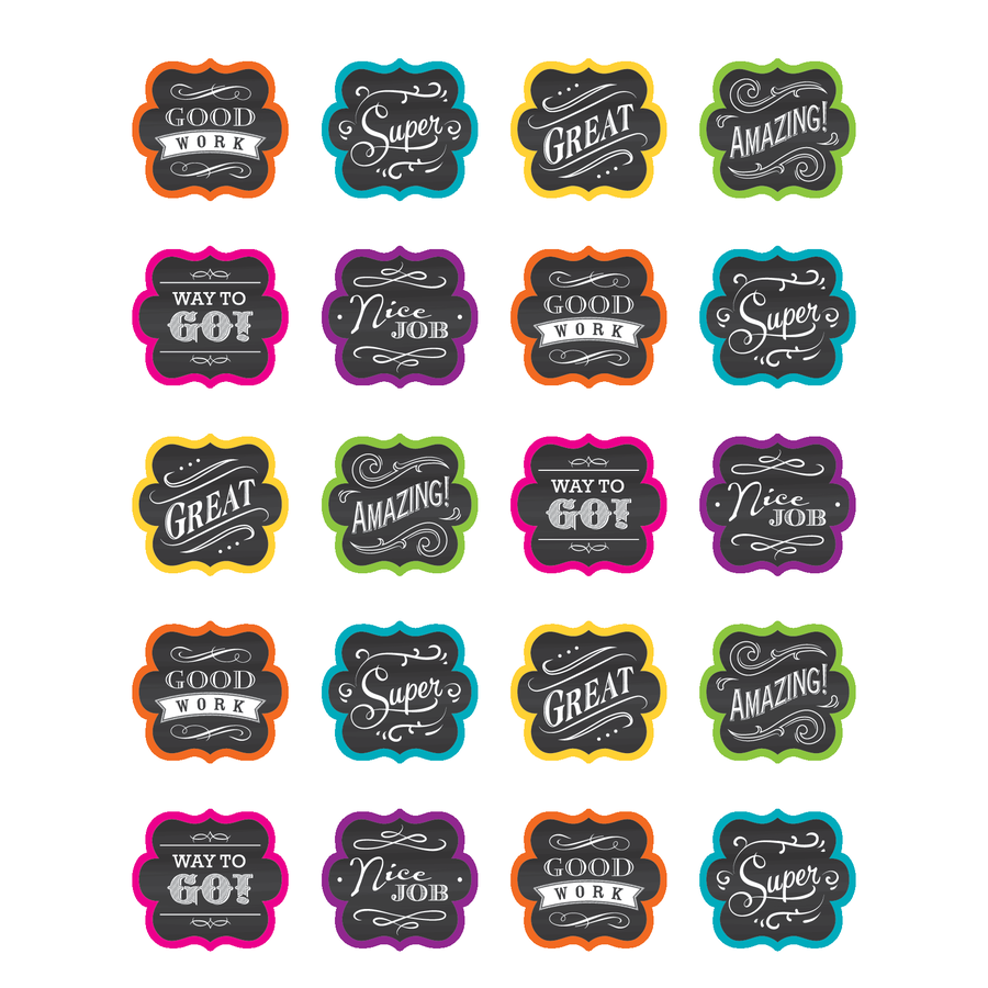 Chalkboard Brights Stickers 1" 120/pk