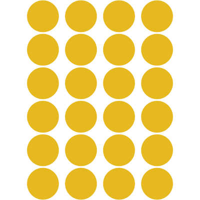 Color Coding Dot Stickers All 1" Gold 25mm Color Print 25/pk