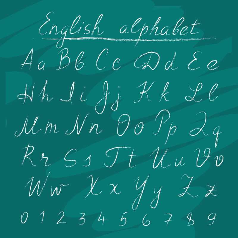 Cursive chalkboard poster 24x24.