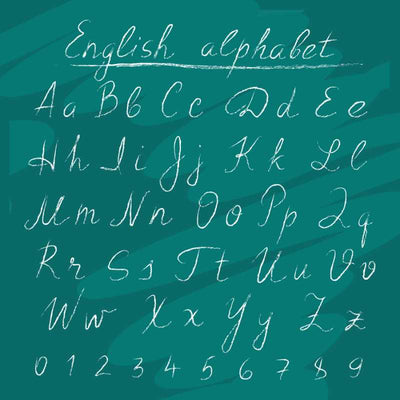 Cursive chalkboard poster 24x24.