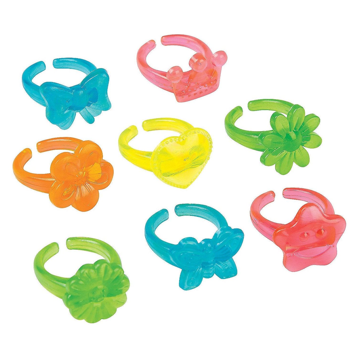 3/4" Bulk 144 Pc. Bright Spring Colors Plastic Ring Assortment