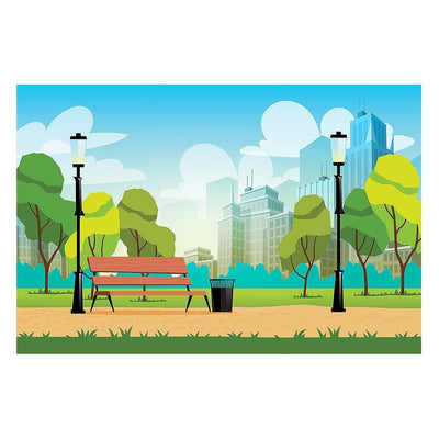 City Park Scene Backdrop, 9 ft. x 6 ft. - 3 Pc.