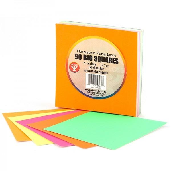 5" Fluorescent cardstock Squares