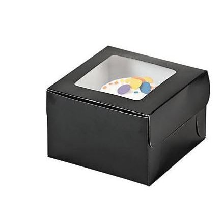Black Cupcake Boxes, 12/pk 4.5"