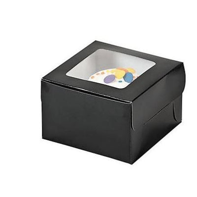 Black Cupcake Boxes, 12/pk 4.5"