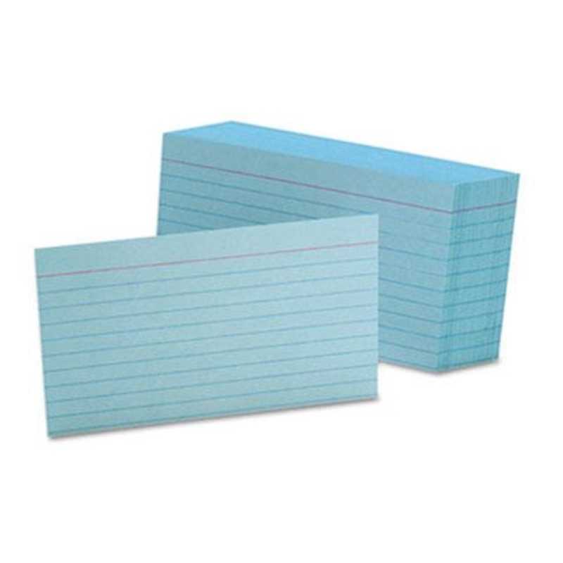 Index Cards 100/Pack (Ruled, Assorted, 3" X 5")