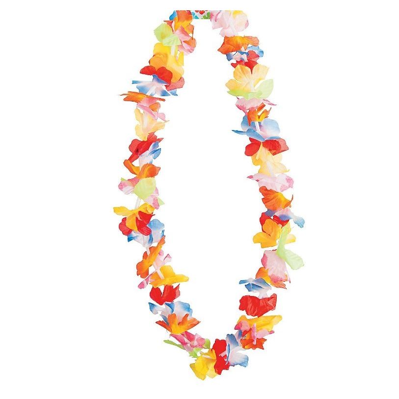 Polyester ruffle petal flower leis 38" 12/pcs