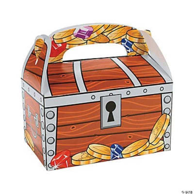 Treasure Chest Treat Boxes 6 1/8" x 3 5/8" x 6" 12/pk