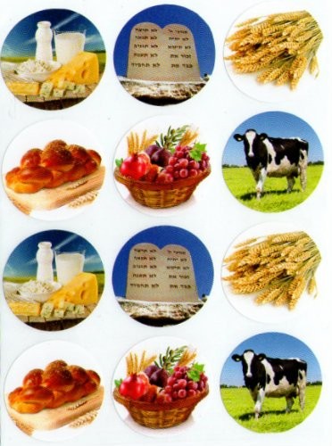Shavuot Stickers 1.15" Round 10 Sheets (closeout)