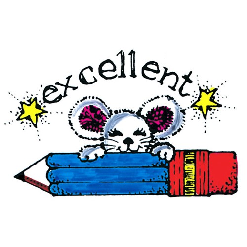 Excellent Mouse & Pencil Stamp