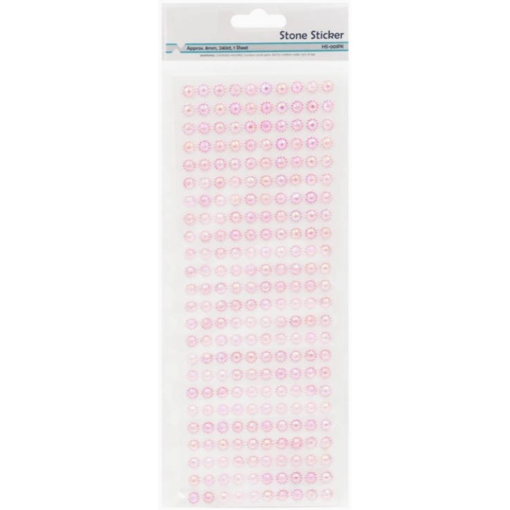 Adhesive Rhinestone Bubble Pink 8mm 240/pk