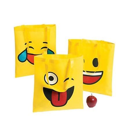 Large Emoji Tote Bags 15" x 17" 12/pk