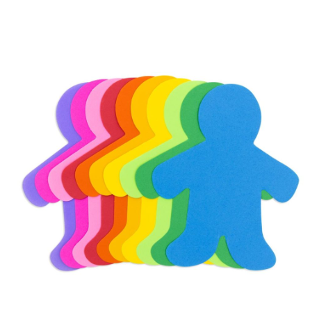 Bright Paper People Cut-Outs 5" Assorted Colors 40/pk