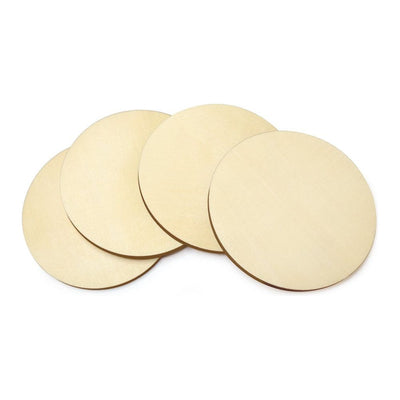 Plywood Coasters Circle 3.5" 4/pk