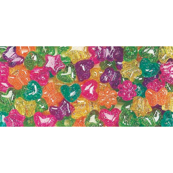 Mixed Pony Beads Jelly Sparkle Multi 13mm 1/2 Lb