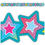 Colorful Vibes Stars Die-Cut Trim 2 3/4'' x 35'' 12/pk