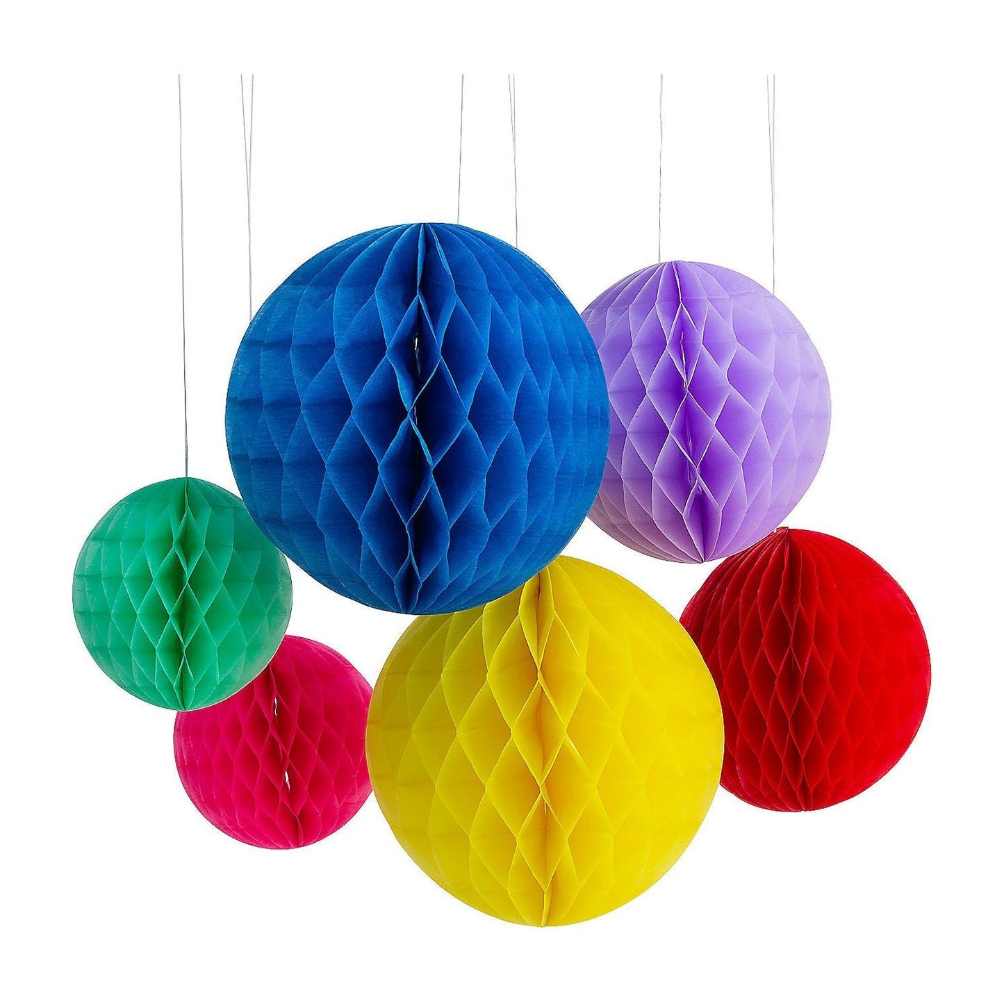 Hanging Honeycomb Decorations, Assorted - 6 Pc.