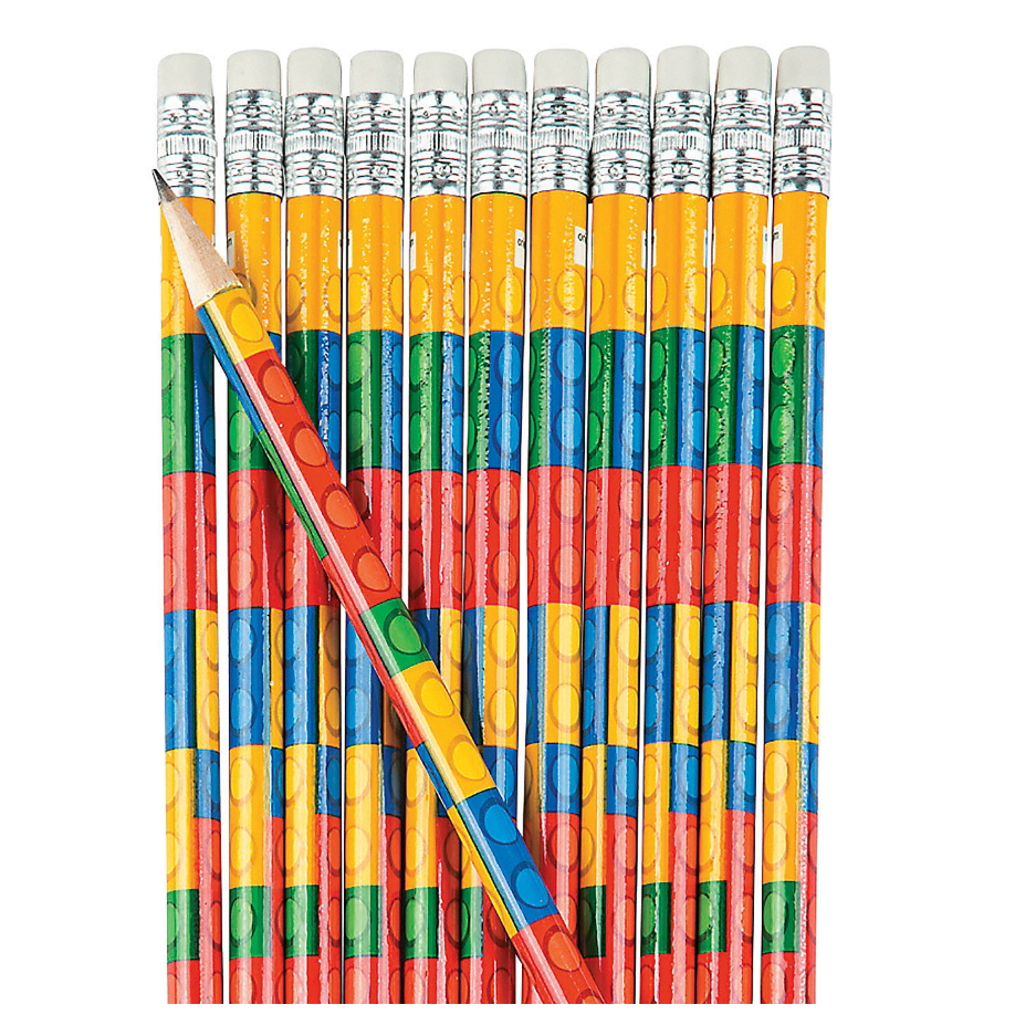 Wooden Color Brick Pencils 24/pk