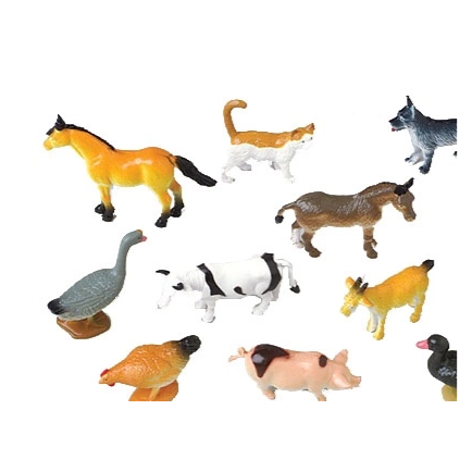 Mini Farm Animals 2 1/2" 10/pk