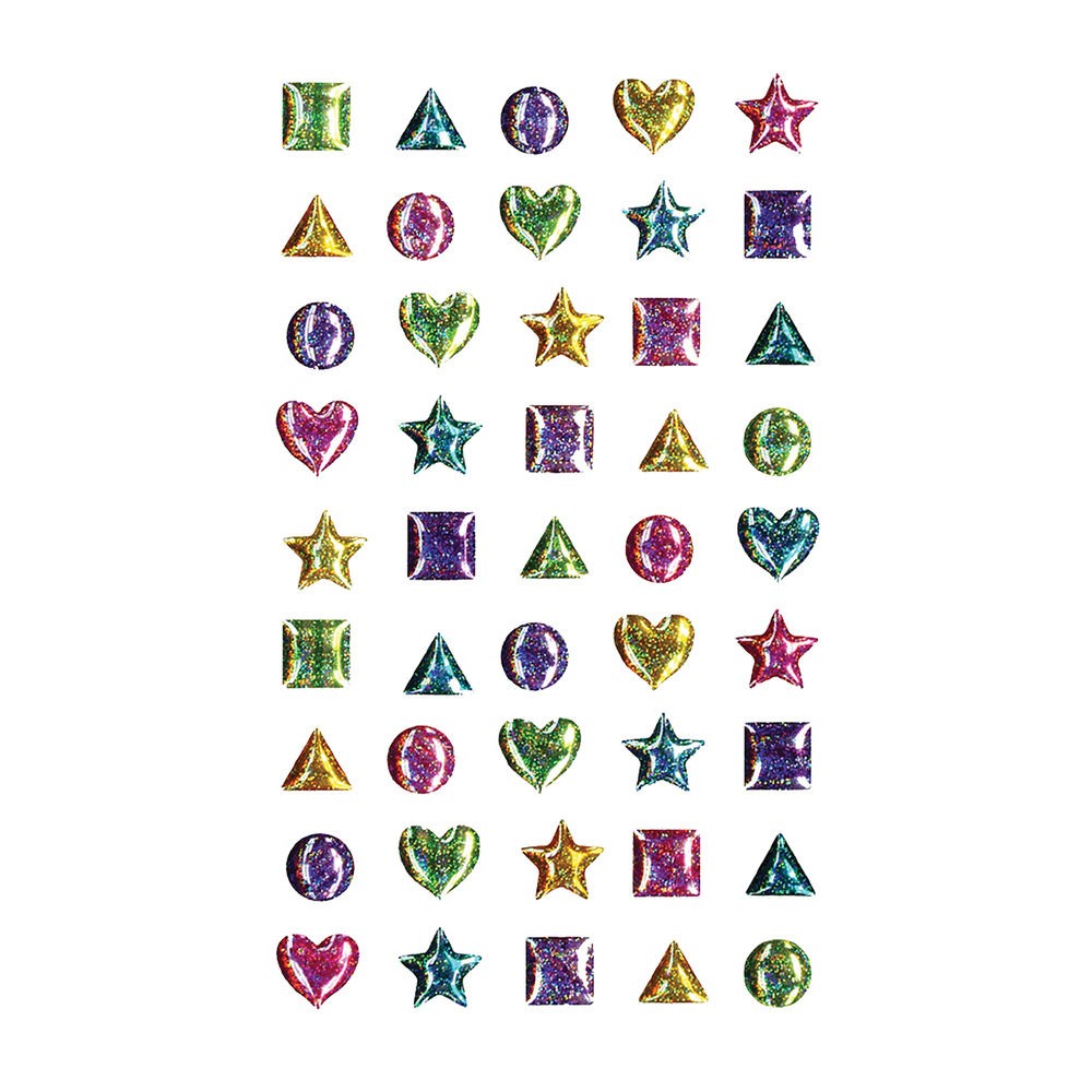 Peel and Stick Geometric Shape Jelly Stickers 45/pk