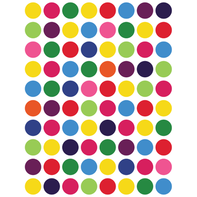 Color Coding Dot Stickers All 1/2" Assorted 13mm Color Print