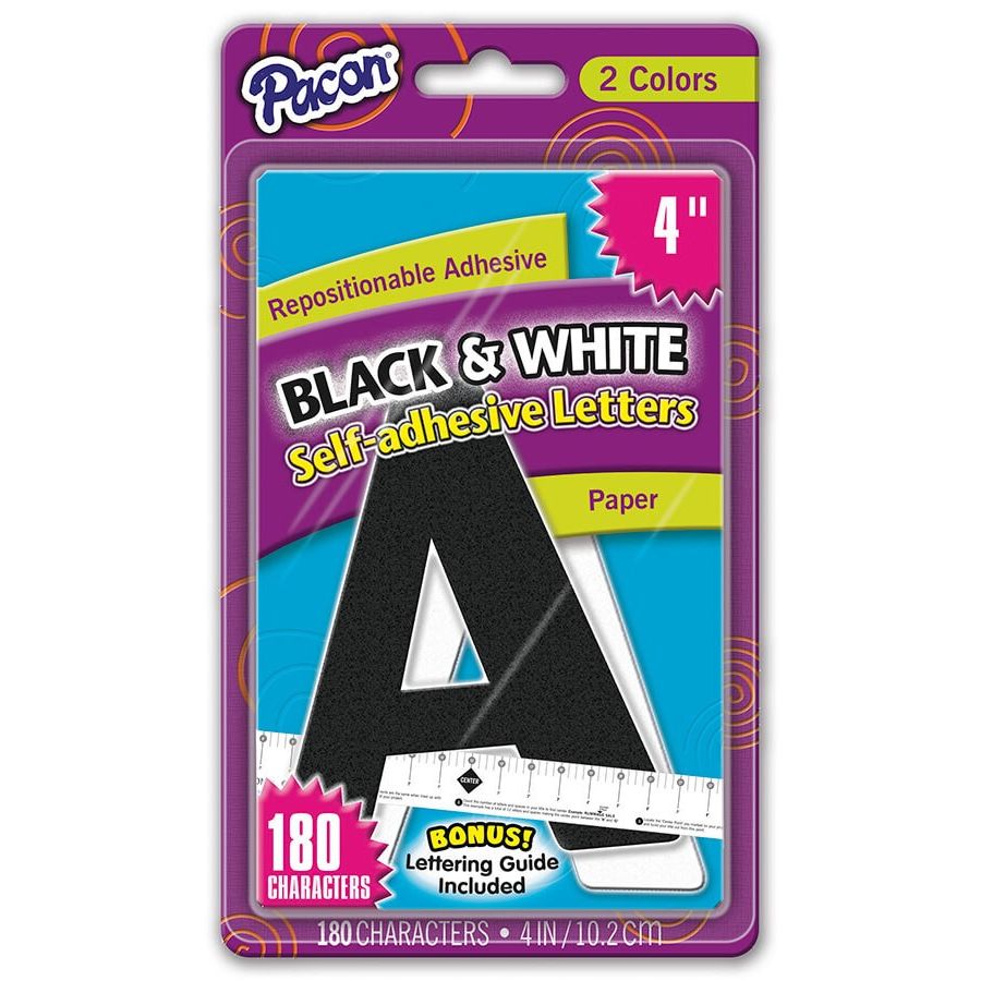 Self Adhesive 4" Black and White Letters (discontinued)
