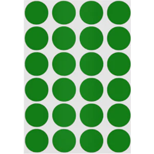 Color Coding Dot Sticker (Green, 3/4", 25)