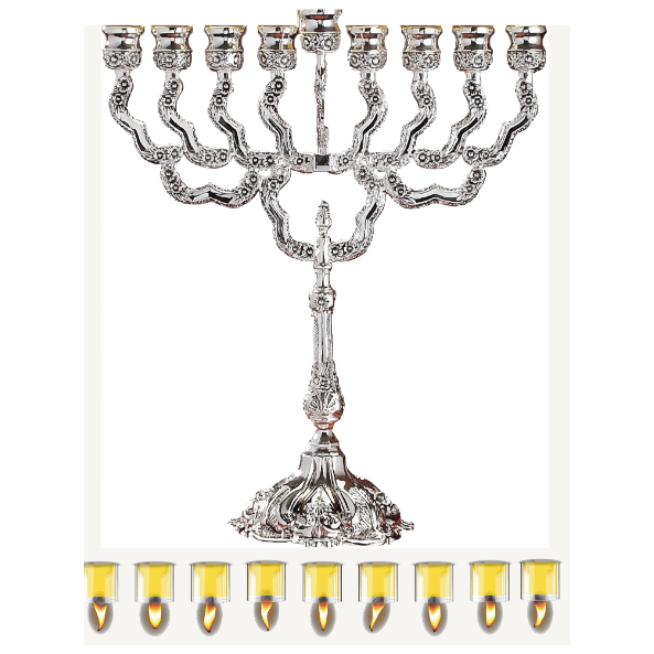 Menorah Centerpiece Laminated (Not cut out)