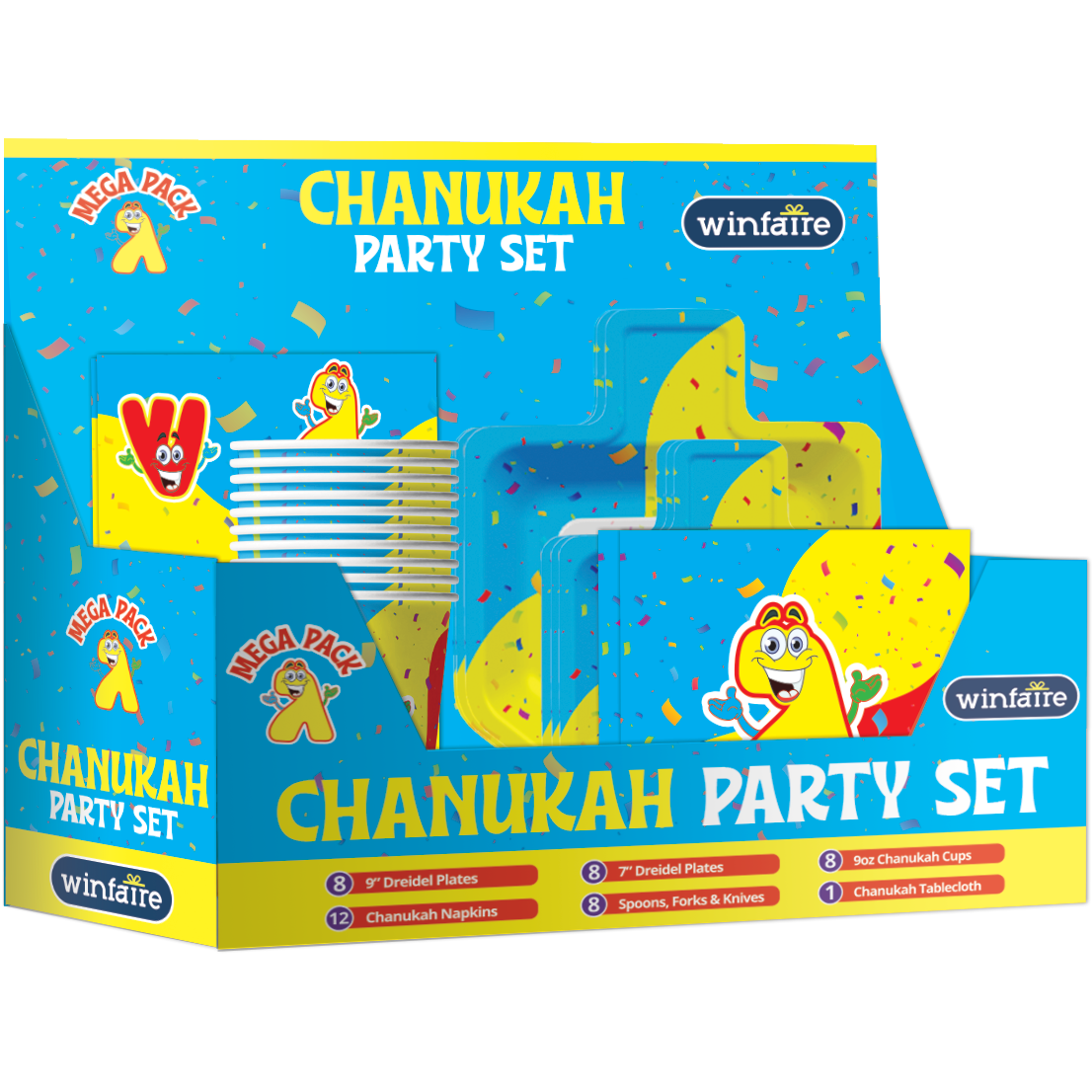 Mega Pack Paper Goods Set Dreidel Shape