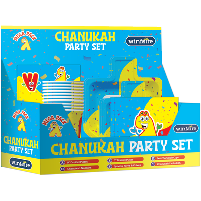 Mega Pack Paper Goods Set Dreidel Shape