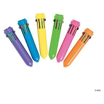 Mini Plastic Neon Shuttle Pens 3 3/4" 12pc