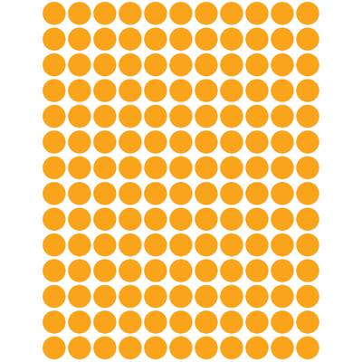 Color Coding Dot Stickers All 1/4" Orange 10mm Color Print 32/pk