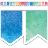 Watercolor Pennants Border 2 3/4'' x 35'' 12/pk