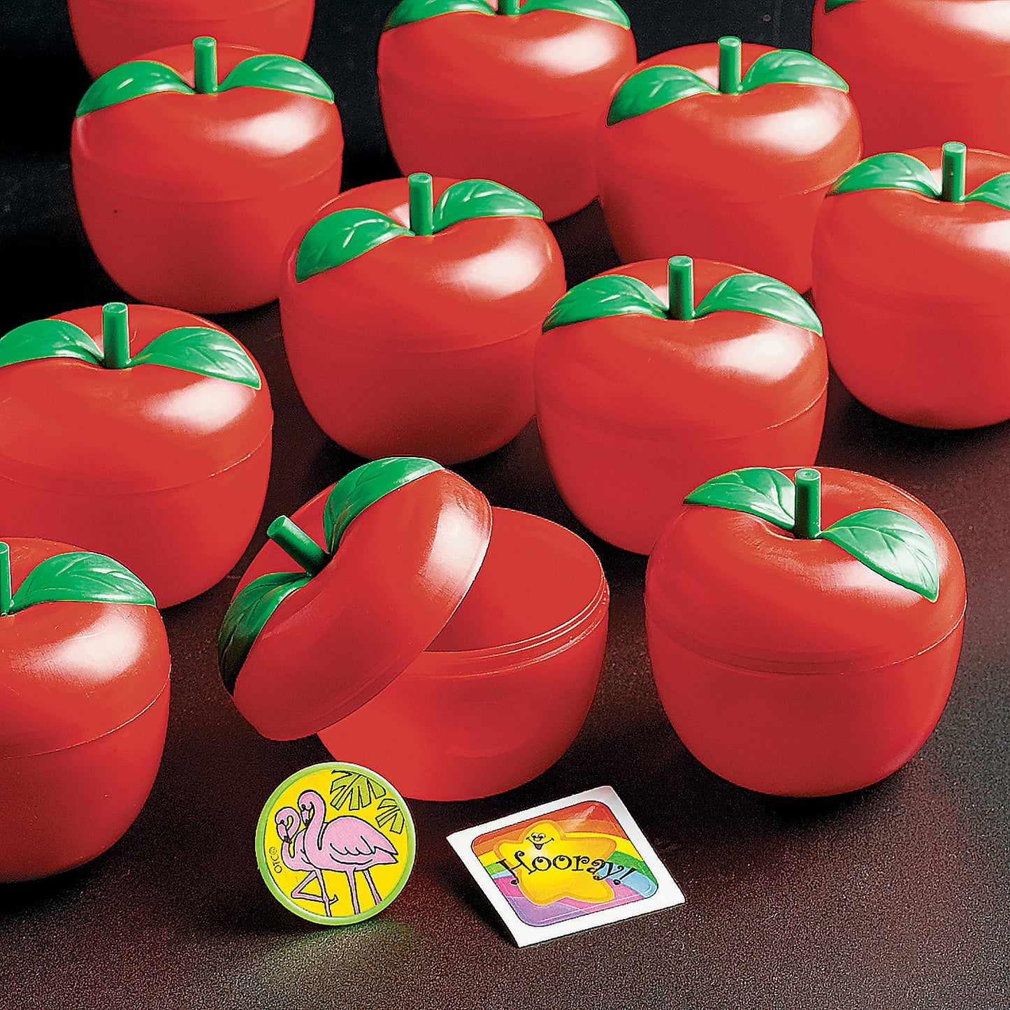 Plastic Toy-Filled Bobbing Apples 3" 12/pk