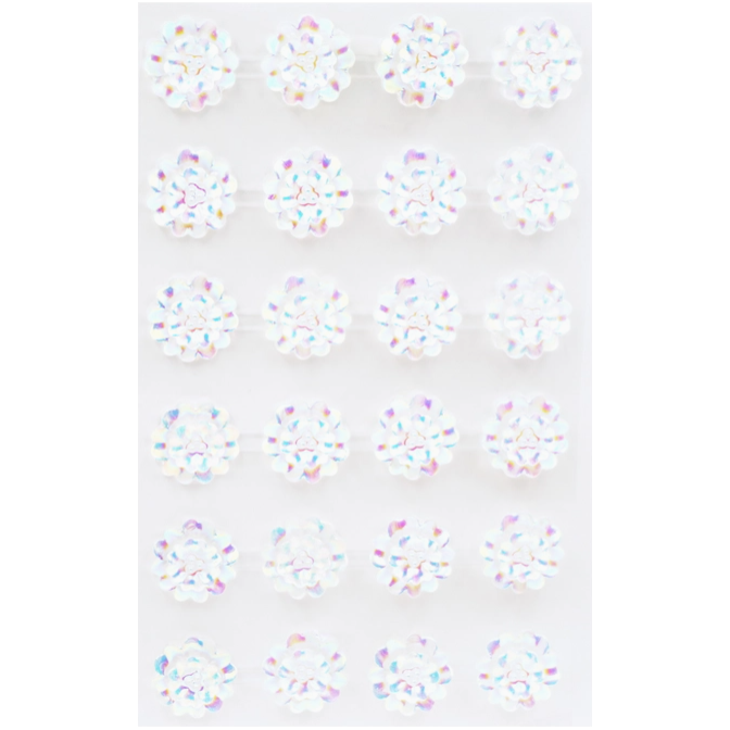 Adhesive Rhinestone Flower Iridescent 19mm 24/pk