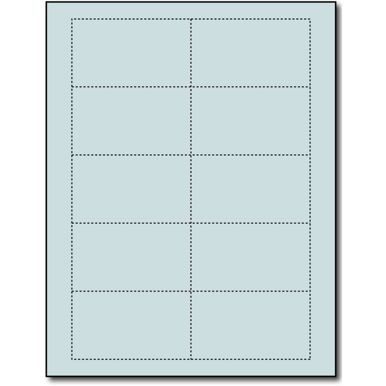 Perforated Business Cardstock 10/pg 250 Sheets 110lb Plain Blue