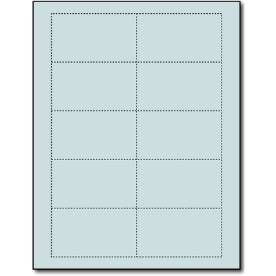 Perforated Business Cardstock 10/pg 250 Sheets 110lb Plain Blue