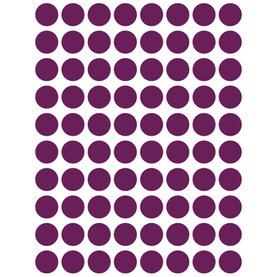 Color Coding Dot Stickers All 1/2" Purple 13mm Color Print 32/pk