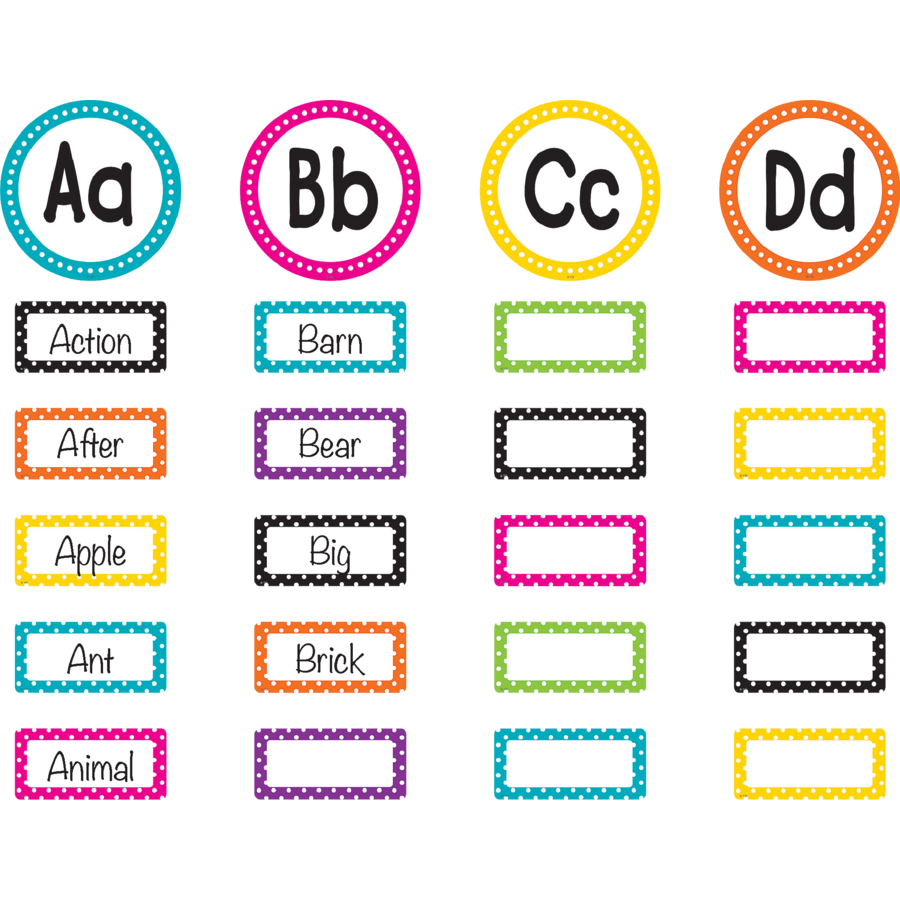 Polka Dot Word Wall Bulletin Board Set