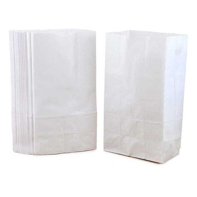 Gusseted Paper Bags (Large 6 x 3.5 x 11, White, 100)