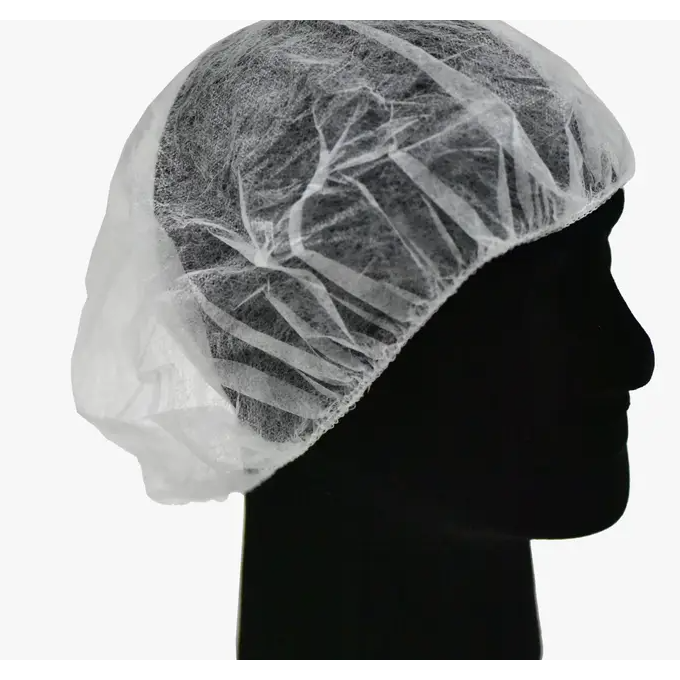 21" Disposable White Hair Net Caps 100/pk