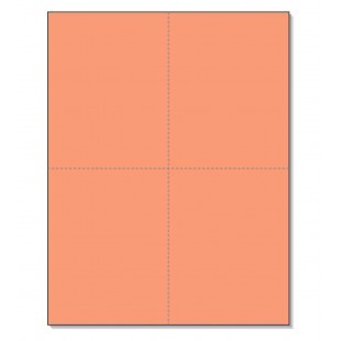 Perforated Cards Salmon 4/Pg 250/Pk