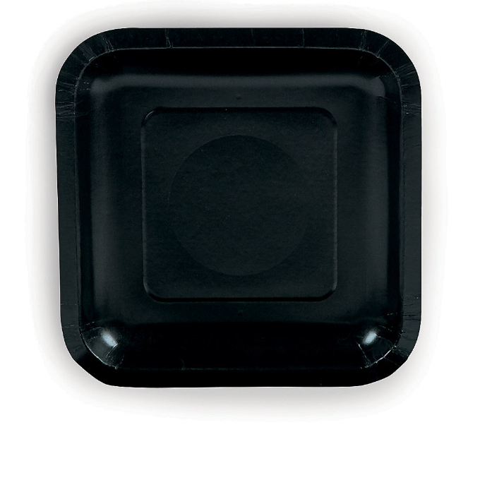 Black Square plates 7" 16ct