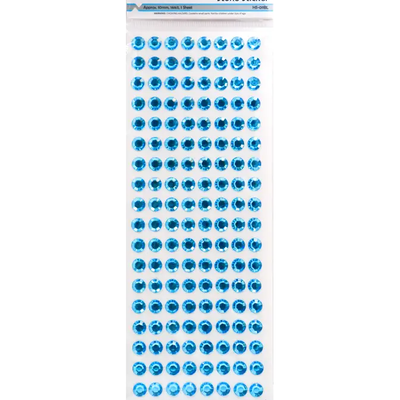 144 ct. Stone Sticker, Round flat back chaton. bLUE. 10mm
