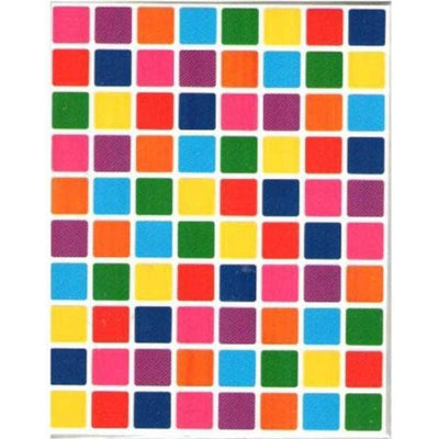 Multi Colored Square Stickers 1/2" (25 Sheets)