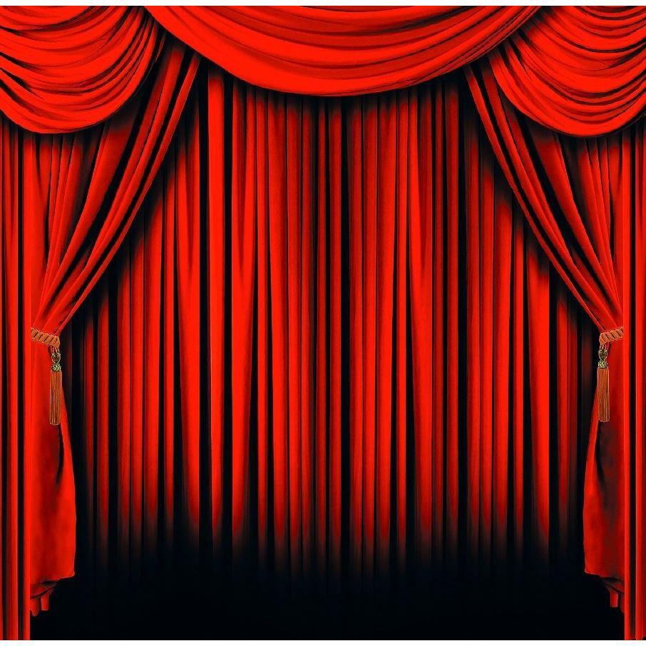 Plastic Red Curtain Background Banner 6 ft. x 6 ft.