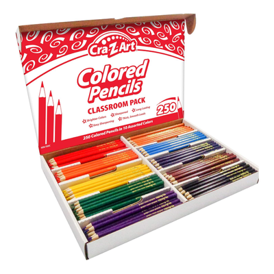 CraZart Colored pencil Classroom pack 10 color 250 ct. Box