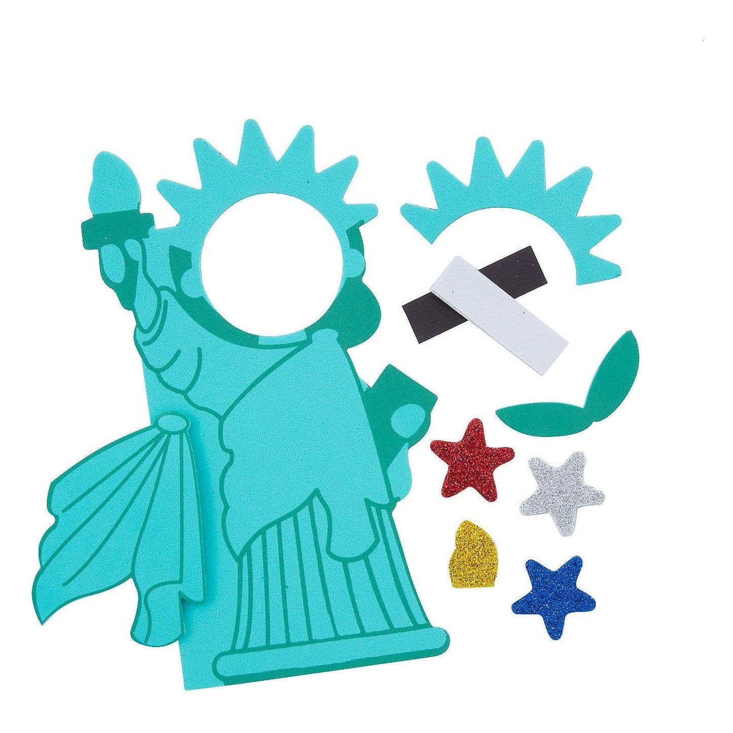 Patriotic Statue of Liberty Picture Frame Magnet Craft Kit, 4" x 6" 12/pk