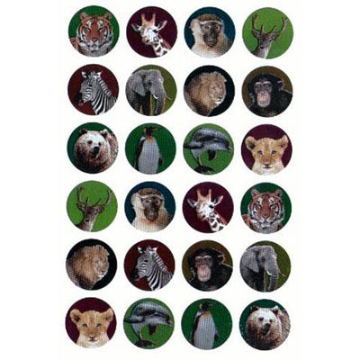 Metalic Wild Animal Stickers 1" (10 Sheets)