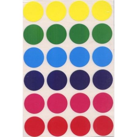 Color Coding Dot Sticker (Assorted Colors, 3/4", 25)